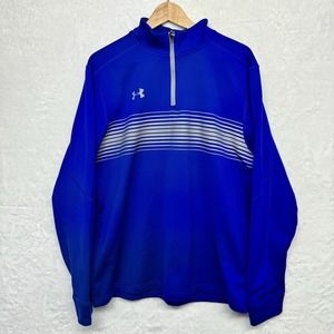 Under Armour Men's Blue Pullover Loose 1/4 Zip Jacket Sz L